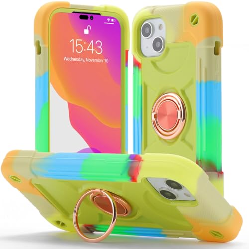Coque orange iPhone 14 antichoc en silicone rigide