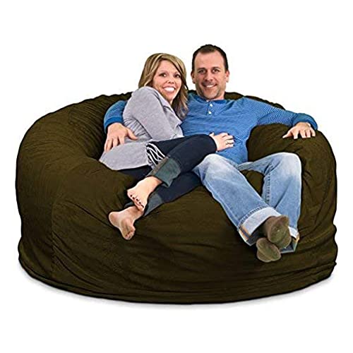 Image of ULTIMATE SACK 6ft Bean Bag Chair, Oversize Bean Bag Chair for Adults, Comfy Chair Bean Bag Couch Lounge Sofa Loveseat Furniture | Olive Suede