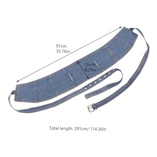 PartyKindom Denim Wide Waist Belt for Women Corset Cinch Style Comfortable Waistband for Dresses All-match Accessory for Casual and Formal Wear2