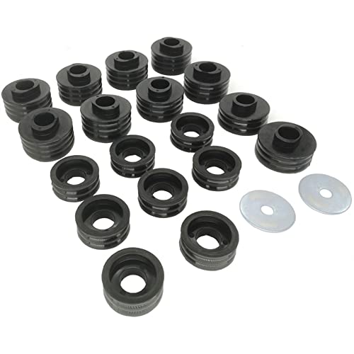 Super Duty Body Mount Bushings Kit Replacement for 1999-2017 F250 F350 2WD 4WD OEM Black Rubber Base Mounts KF04050BK