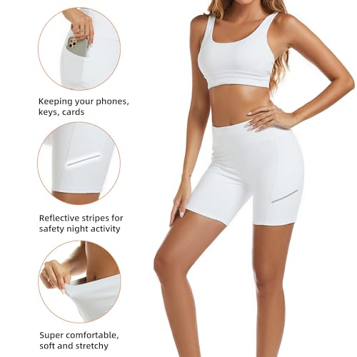 adorence Biker Shorts Women with Tummy Control, High Waisted Shorts Women, Yoga Shorts with Pockets for Women4