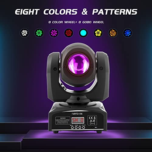 RAYSHIN 60W LED Moving Head Licht Strahl Licht Bühneneffektbeleuchtung mit 8 Mustern + Rotation + 8 Farbmischung effekt für DJ Show Concert Party KTV.