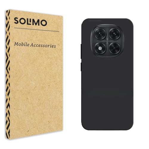 Image of Amazon Brand - Solimo Back Cover for Redmi Note 14 Pro 5G | Ultra Slim Soft Rubberised Case | Inner Velvet Fabric Lining | Matte Silicone Flexible Mobile Case | Camera Protection - Black