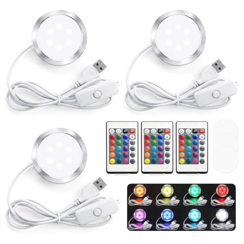 3 Pcs 3D Printer RGB LED Bulbs with Remote Control 001 Multicolor USB