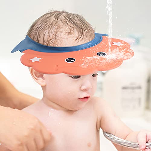 Image of 2 Pcs Baby Shower Cap Adjustable Girls Boys Hair Washing Shield Waterproof Ear Protective Shampoo Hat Soft Bath Head Cap Visor
