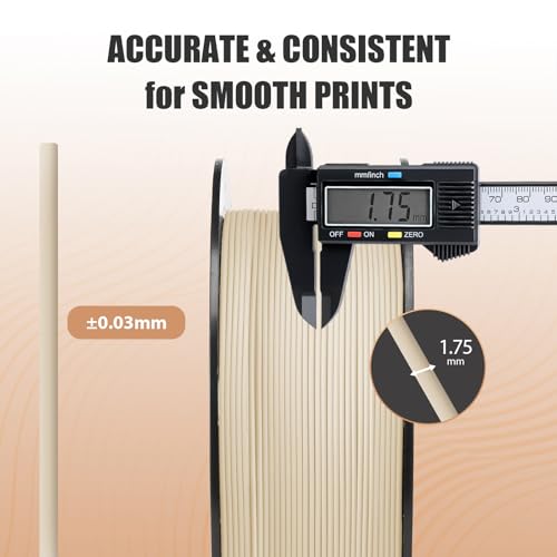 Image of ERYONE Matte PLA Lite 3D Printer Filament 1.75 + /- 0.03mm, Matte Filament 1KG(2.2LBS) Spool, Khaki