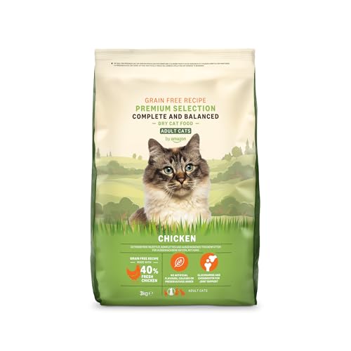 Marque Amazon - Lifelong - Aliment pour chat adultes sans céréale, élaboré avec de la viande fraîche de poulet, 3 kg (Lot de 1)