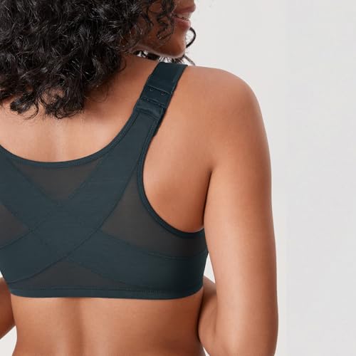 Image of DELIMIRA Women's Front Closure Posture Plunge Bras | Full Coverage, Plus Size, Underwire, No Padding Unlined, Back Support, Seamless, B-H Cups