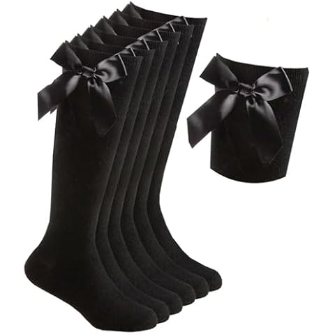 HiFEN Girls Knee High Socks with Bows Cover