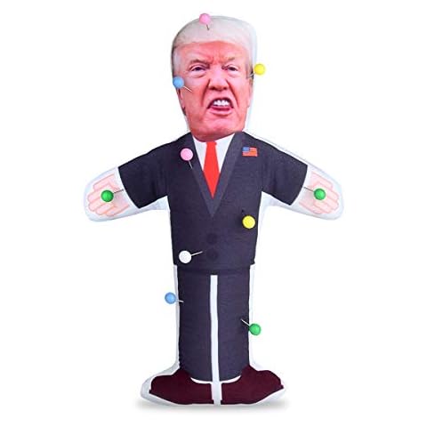 7.9 inch Donald Trump Voodoo Doll Pin Holder -0.24 inch Round Head with Stainless Point, Box of 180, Assorted Colors Cover