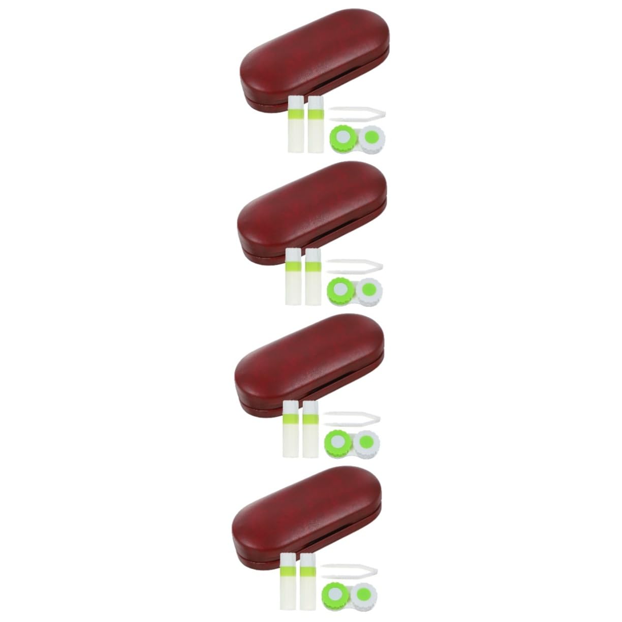 4 Sätze Brillenetui Objektive Brillenbehälter Gläser Fall Brillentrage-organizer Brillenhalter Aufbewahrungsbox Für Brillen Bequemer Gehäuse Mit Brillen Tragbare Glasvitrine Rot Pu