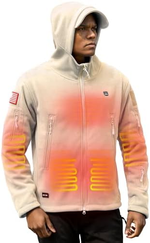 DEWBU Heated Jacket Polar Fleece with 12V Battery Pack Soft Fleec...