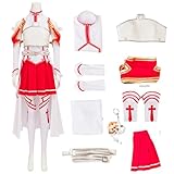 HSFESMGS Asuna Cosplay Costume White Skirt Battle Suit Anime Sword Art Online Cosplay Halloween Set (White, Medium)