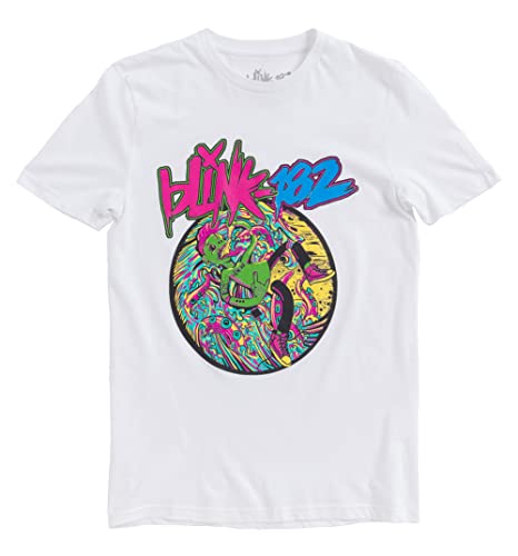 T-shirt Blink 182 Overboard en coton blanc vêtement à manches courtes imprimé pour homme