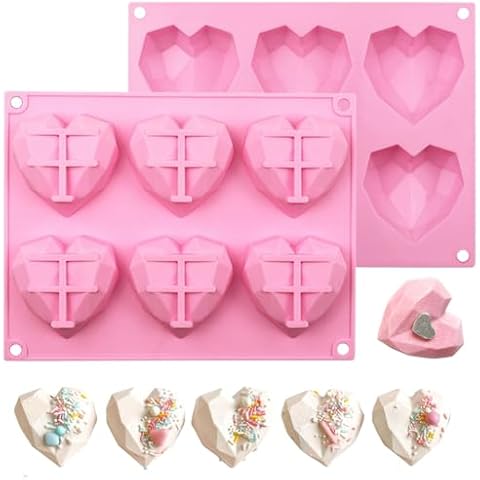 Keepaty 3D Heart Silicone Chocolate Moulds Cover