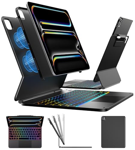 typecase Edge �L�[�{�[�h�P�[�X iPad Pro 13�C���` (M4) 2024�N�p �}�W�b�N�L�[�{�[�h 11�F�o�b�N���C�g �E���g���X���� ���O���\�ȕی�P�[�X �}���`�^�b�`�g���b�N�p�b�h �ȒP�Z�b�g �}�O�l�b�g�X�^���h �u���b�N