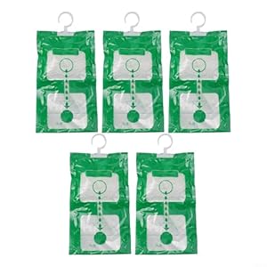 Aprilsunnyzone Bolsa deshumidificadora colgante absorbente de humedad para dormitorios, baños, sótanos, armarios, 34 x 15 cm, verde y blanco (1 unidad)