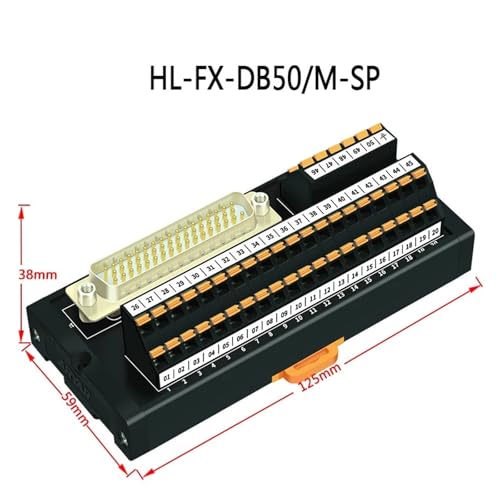 Módulo de interfaz DB50 DIN HL-FX-DB50F-SP con bloque de terminales de resorte 2