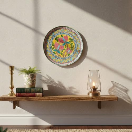 Image of RITUALISTIC Metal Lotus Single Wall Plate for Home Decoration with Stand of 10 Inch,Wall Art for Living Room, Bedrom & Office Decor| Aesthetic Room Decor Items,Wall Show Pieces |Home Decor Gift Items