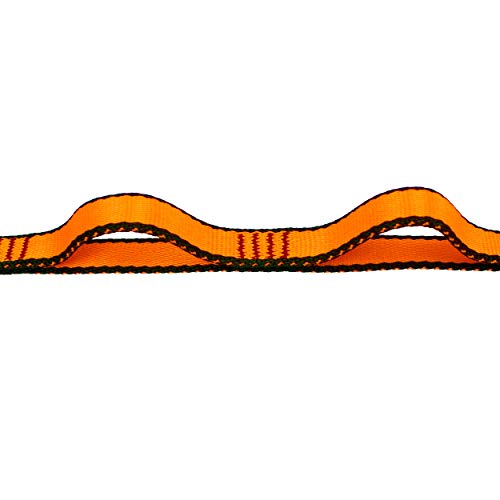 Geelife Daisy Chain Rope 2 pcs Looped Strong Straps 23 kN Climbing Lanyard Nylon Daisy Chains Multi Loop Aerial Yoga Webbing Sling 53 Inches (Orange)
