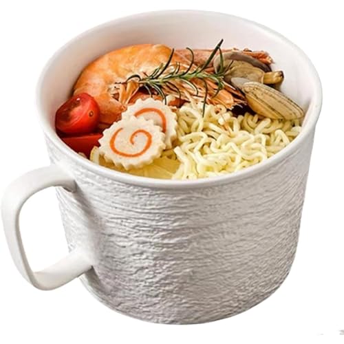 ラーメンどんぶりどんぶり おしゃれ 小さぬき丼ぶり 黒 セラミックス ラーメン丼 大盛り 泡面碗 弁当箱 日本のレトロな蓋付き (1200ml,ホワイト)