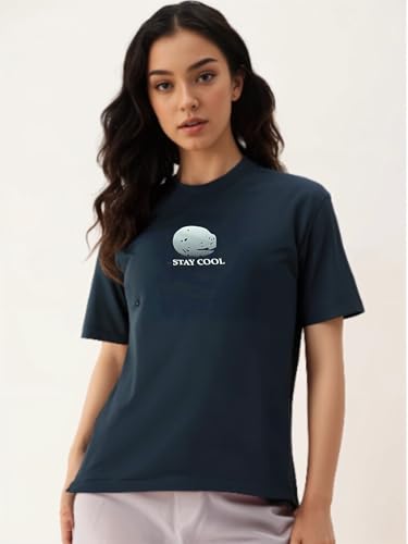 Image of Mack Jonney Oversized | Loose Fit | Half Sleeves 100% Cotton Round Neck Printed T-Shirt for Women-Mack640755
