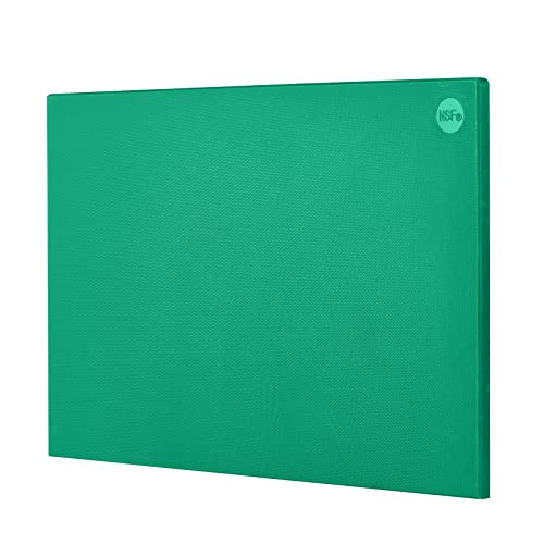CURTA Cutting Boards for Kitchen, 24' x 18' x 0.5' Green Color Coded Plastic Commercial Chopping...