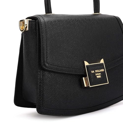 Image of Da Milano Leather Satchel Bag for Women (01019SOL)