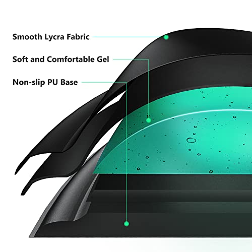 Soqool Mouse Pad, Ergonomic Mouse Pad With Comfortable Gel Wrist Rest Support And Lycra Cloth, Non-Slip Pu Base For Easy Typing Pain Relief, Durable And Washable, Classic Black #TOP1
