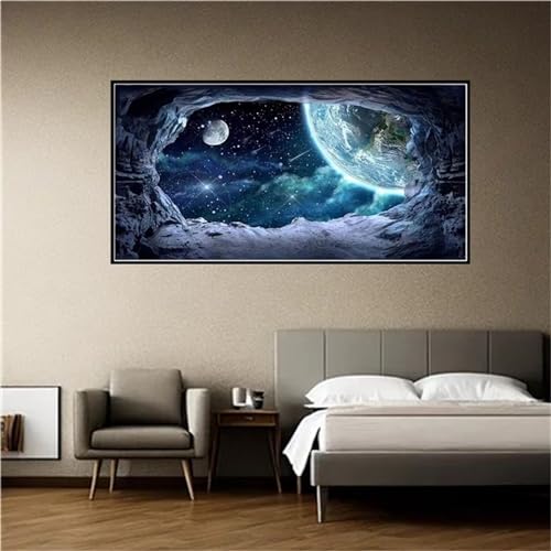 Broderie diamant lune 100x50cm pour créer une décoration murale de salon