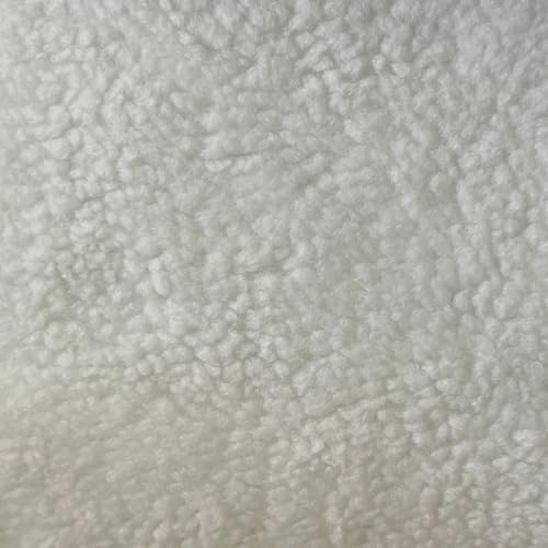 Luxurious Solid Ivory Sherpa Fleece Fabric by the Yard – Soft, Warm, and Versatile for All Your Creative Projects