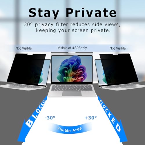 Protector de pantalla extraíble para Surface Laptop de 15 pulgadas antiespía y luz azul 5