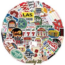 TUIOBUN 50PCS Las Vegas Stickers for Skateboard,Bike,Luggage,Scrapbook,Car,Helmet,Water Bottle,Laptop,Trendy Cartoon Travel Waterproof Vinyl Decals,Girls Teens Sticker,Aesthetic Graffiti Sticker
