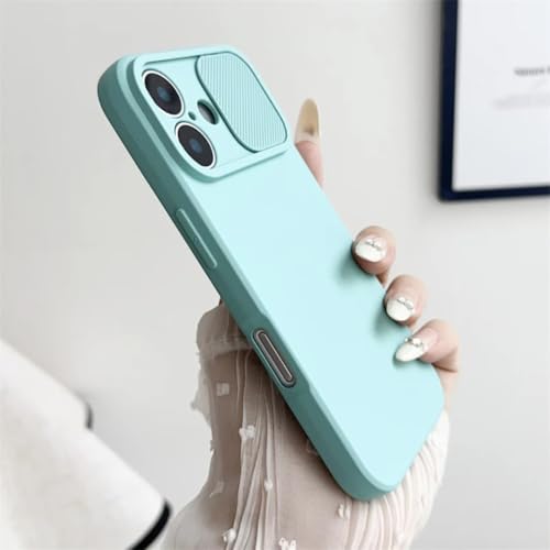 Coque silicone iPhone 13 Pro Max bleu ciel avec protège-caméra coulissant antichoc