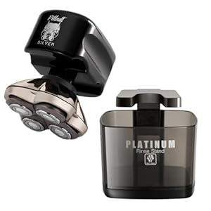 Skull Shaver Pitbull Silver Pro and Platinum Rinse Stand Bundle