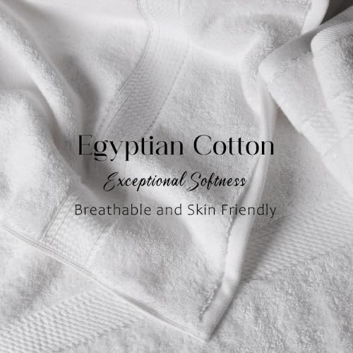 Superior Egyptian Cotton Plush & Absorbent, Bath Towel Set of 4, White by SUPERIOR - Used condition - Image 4