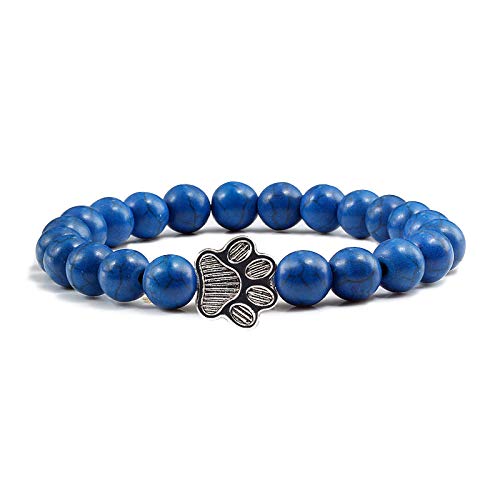 Bracelet Perles Volcaniques Patte de Chien pour le Quotidien des Passionnées