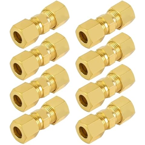 MuHize Compression Tube Fitting - Upgraded 3/16" High Pressure Compression Union, Brake Line Adapter Fittings Assortment, Compression Tube Fitting for Industrial Use or Trucks Trailers(Pack of 8) Cover