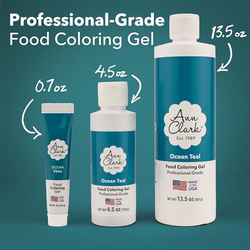 Ann Clark Ocean Teal Food Coloring Gel .70 oz. Professional Grade Aqua Blue Made in USA