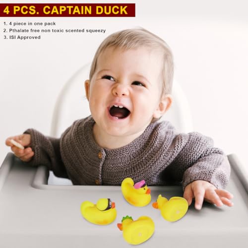 Image of Squeeze Captain Ducks 757- 4pcs for Toddlers /Bath Toys for Kids