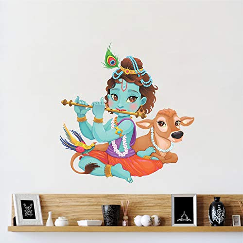 Sticker Yard 'Cute Bal Krishna' PVC Vinyl Design Wall Sticker & Decal
