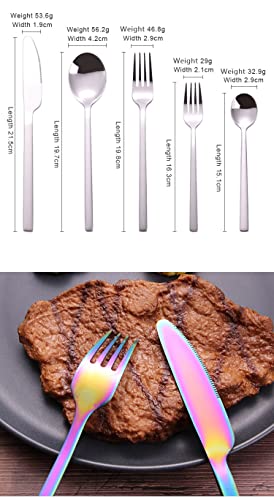 Vaisselle or et argent couverts ensemble en acier inoxydable pour salle à manger