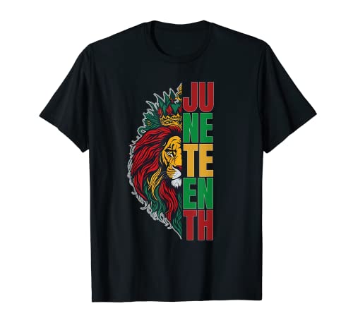 Lion Juneteenth Cool Black History - Bandera afroamericana Camiseta