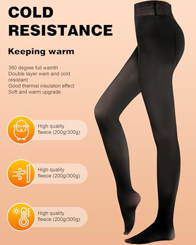 Image of Fleece Lined Tights Women - Sheer Fleece Lined Tights for Women, Winter