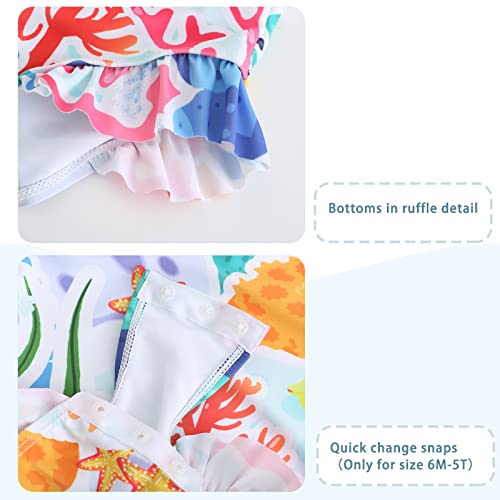 Baby Girls One Piece Swimsuits Long Sleeve Rash Guard Swimshirts Kids Sun Protection Bathing Suits4