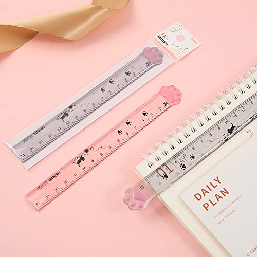 MROOFUL Cute Green Pencil Cases Cat Paw Sharpeners Correction Tape Cube Erasers Ruller Art & Craft Supplies Stationery Set for Girls Student Gift - Image 3