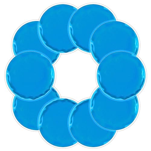 umorismo 10 Pcs Gel Ice Packs Ice Pads Small Hot Cold Compress Ice Bag Reusable Small Ice Packs for Kids Adult Beauty,Teeth,Relief,Eye,Fever(Diameter 7CM)