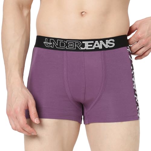 Image of Underjeans by Spykar Men Premium Pack of 2 Black - Purple Trunk