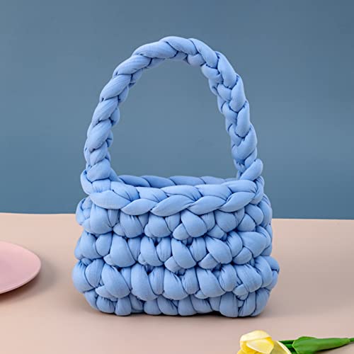 Moon Waves Chunky Yarn For Arm Knitting Crochet Making Blanket Pets House(Light Blue) #TOP3