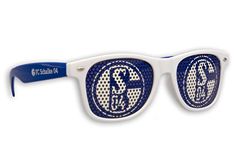 Blueprint Cologne FC Schalke 04 Sonnenbrille S04 Fanbrille verschiedene Varianten (Doppellogo Weiß)